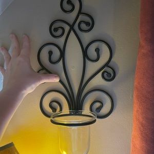 Scroll candle/plant holder
